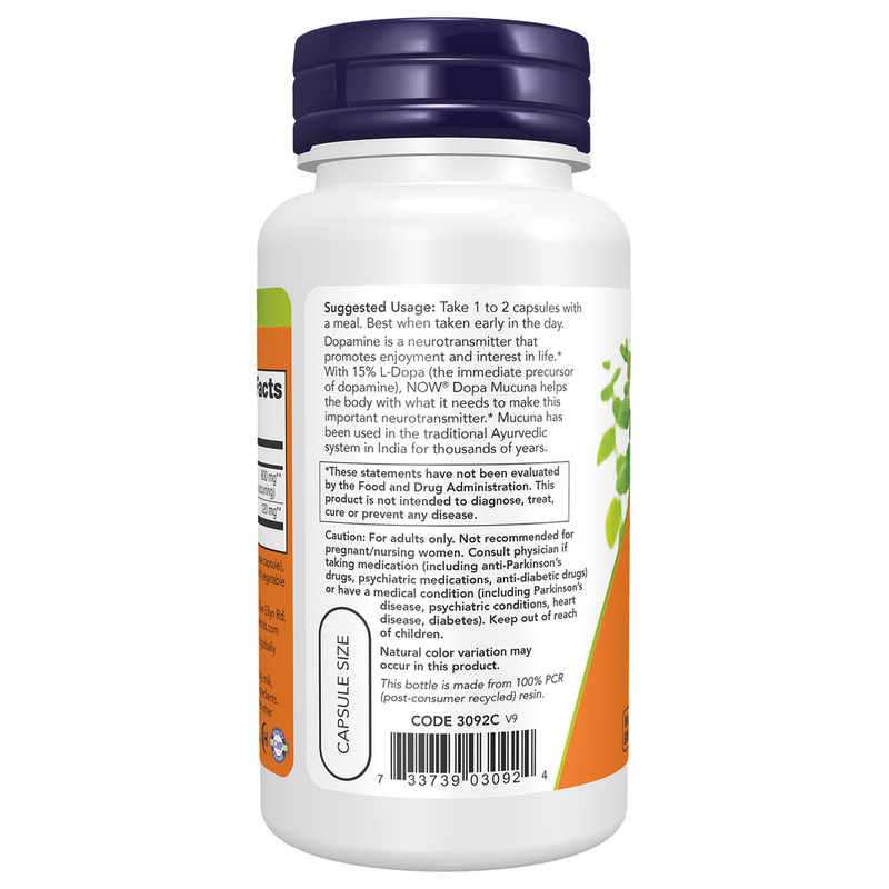 Dopa Mucuna (90 Capsules) - left view