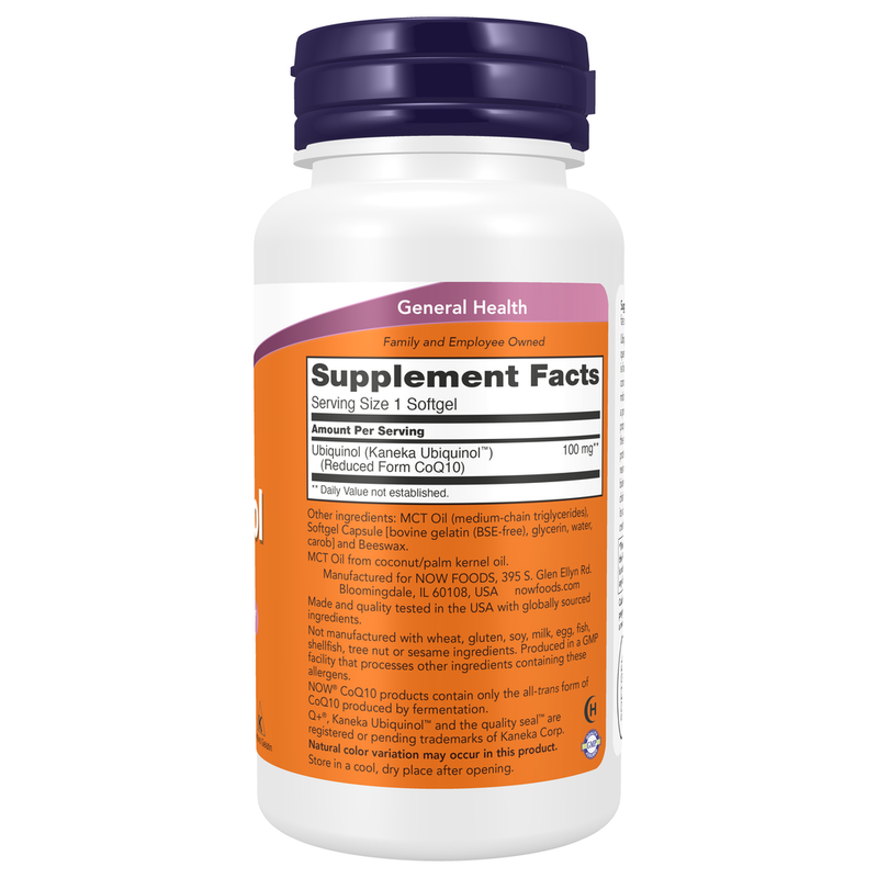 Ubiquinol 100mg (60 Softgels) - right view