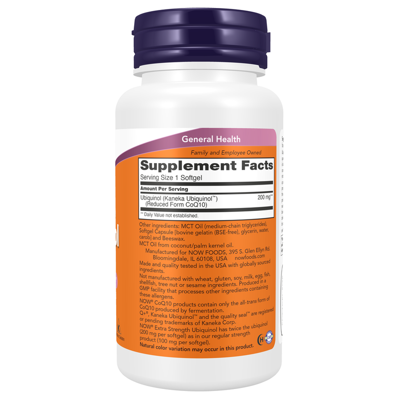 Ubiquinol Extra Strength 200mg (60 Softgels) - right view