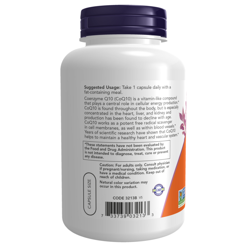 CoQ10 100mg with Hawthorn Berry Veg Capsules (180 Capsules) - supplement facts