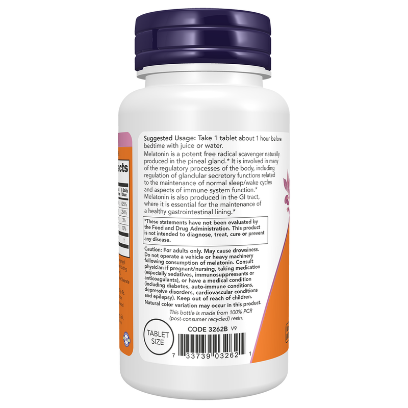 Melatonin 1mg (100 Tablets) - left view