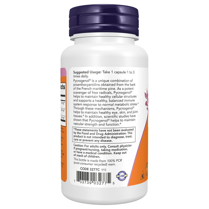 Pycnogenol 60mg (50 Capsules) - left view