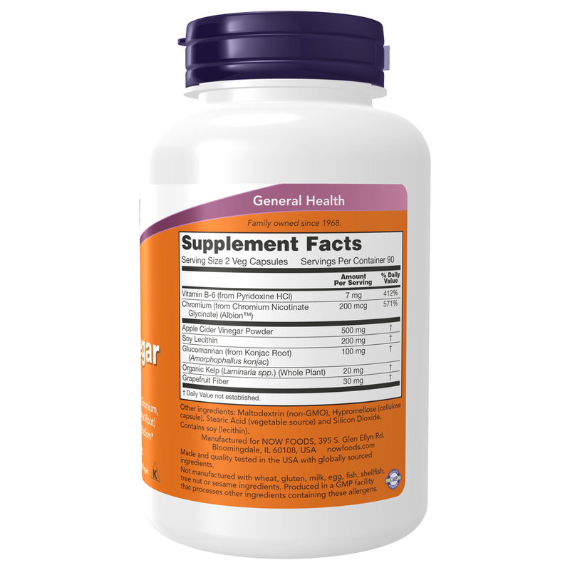 Cider Vinegar (180 Capsules) - supplement facts