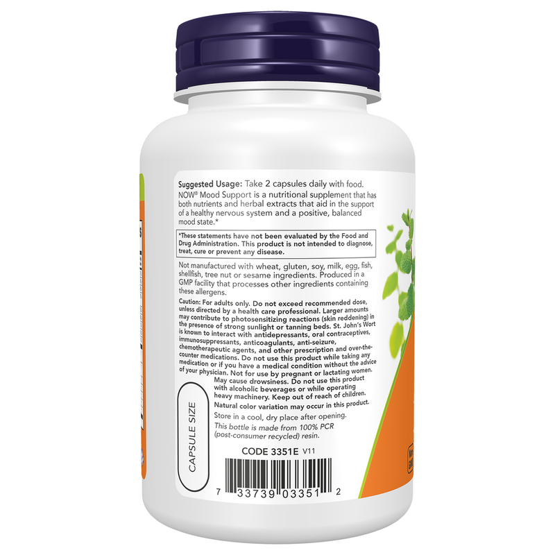 Mood Support w/ St. John's Wort (90 Capsules) - left view