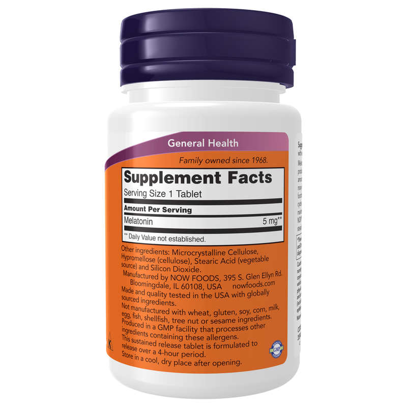 Melatonin 5mg SR (120 Tablets) - supplement facts