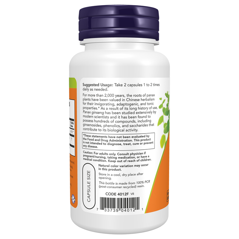 Panax Ginseng 500mg (100 Capsules) - left view
