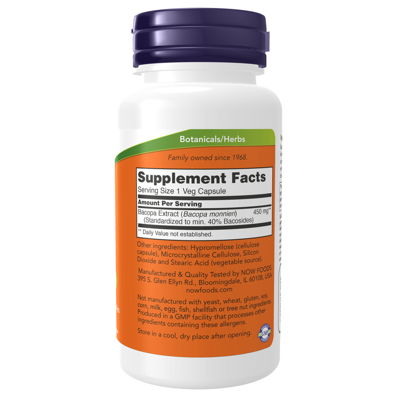 Bacopa Extract 450 mg (90 Capsules) - supplement facts