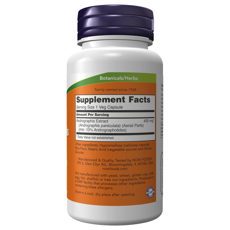 Andrographis Extract 400mg (90 Capsules) - supplement facts