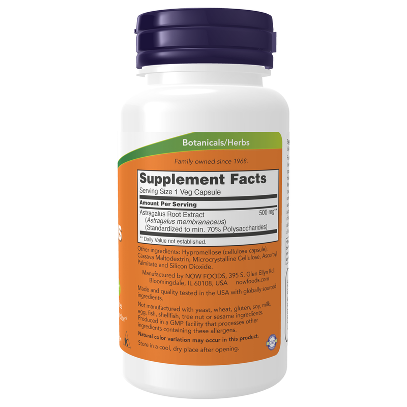 Astragalus Extract 500mg (90 Capsules) - supplement facts