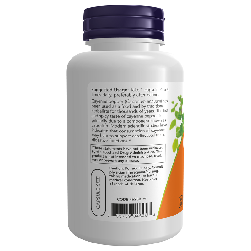 Cayenne 500mg (100 Capsules) - label information