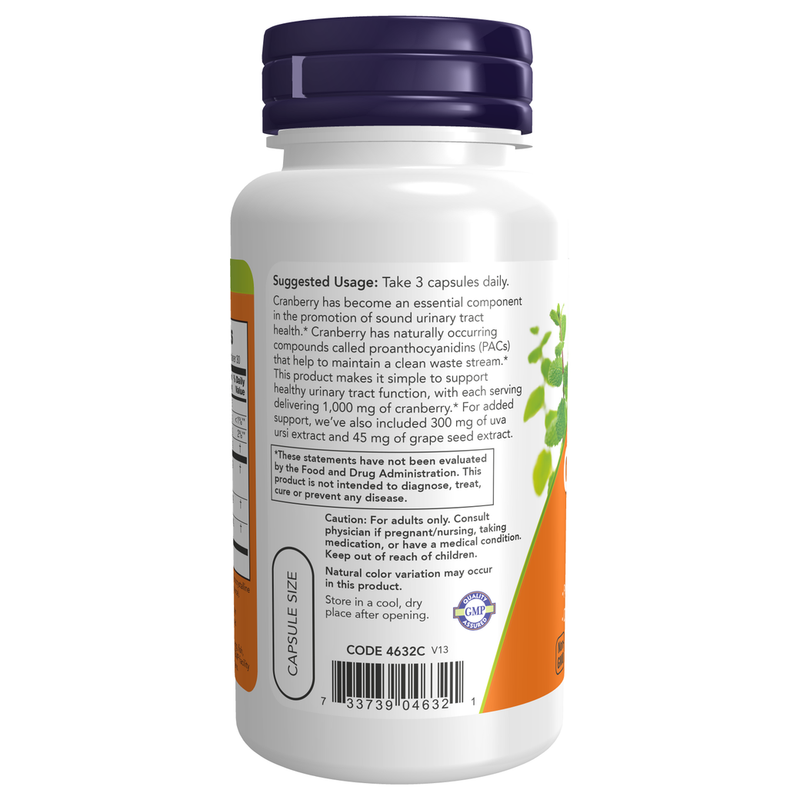 Cranberry with PACs (90 Capsules) - label information