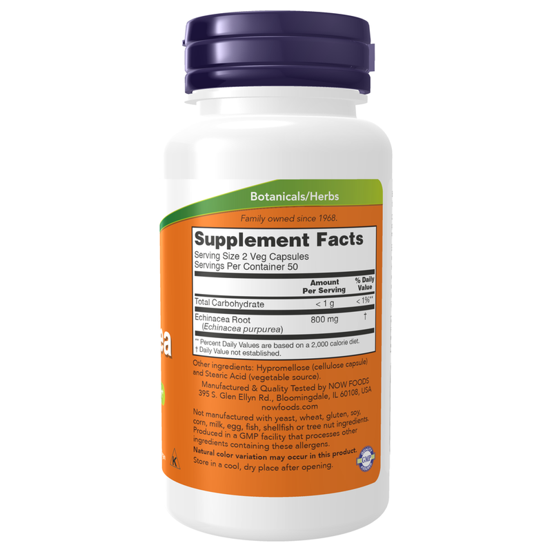 Echinacea Root 400mg (100 Capsules) - supplement facts