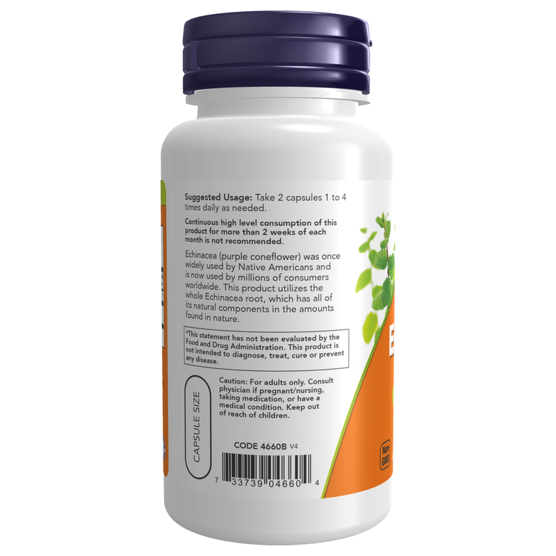 Echinacea Root 400mg (100 Capsules) - label information