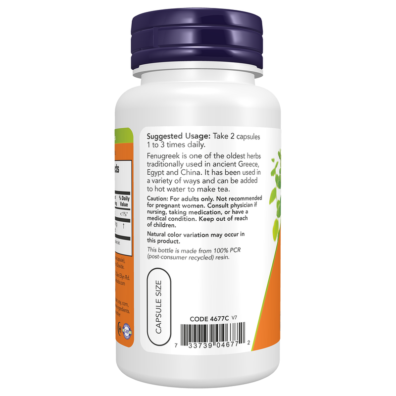 Fenugreek 500mg (100 Capsules) - left view