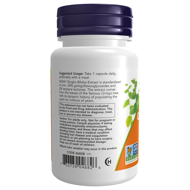 Ginkgo Biloba 120mg (50 Capsules) - label information