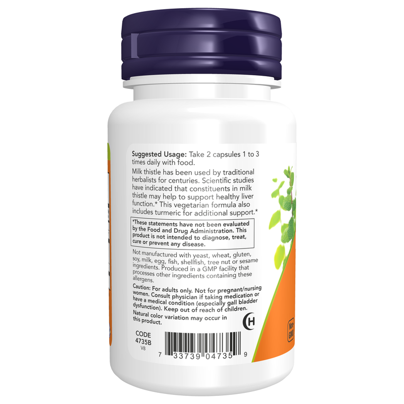 Milk Thistle Extract 150mg (Silymarin 120mg) (60 Capsules) - label information