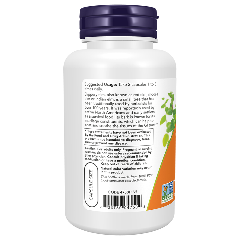 Slippery Elm 400mg (100 Capsules) - left view