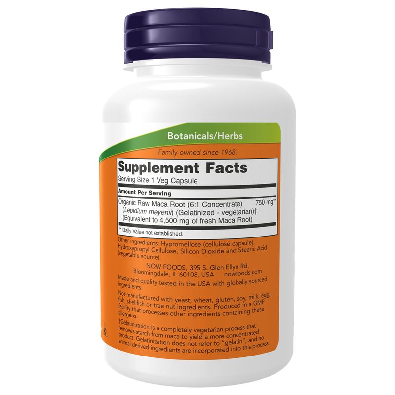 Maca 750mg (90 Capsules) - supplement facts