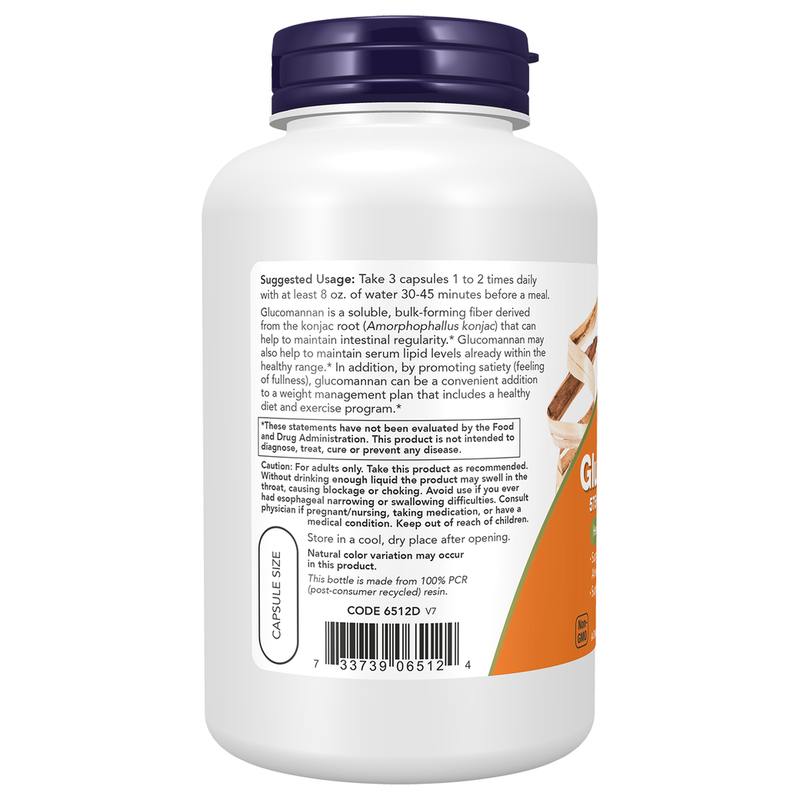 Glucomannan 575mg (from Konjac Root) (180 Capsules) - left view