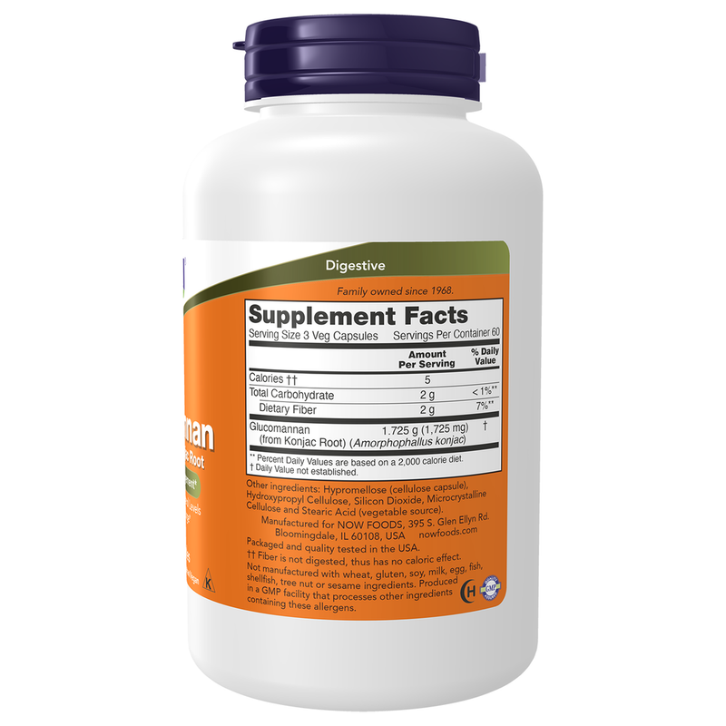 Glucomannan 575mg (from Konjac Root) (180 Capsules) - right view
