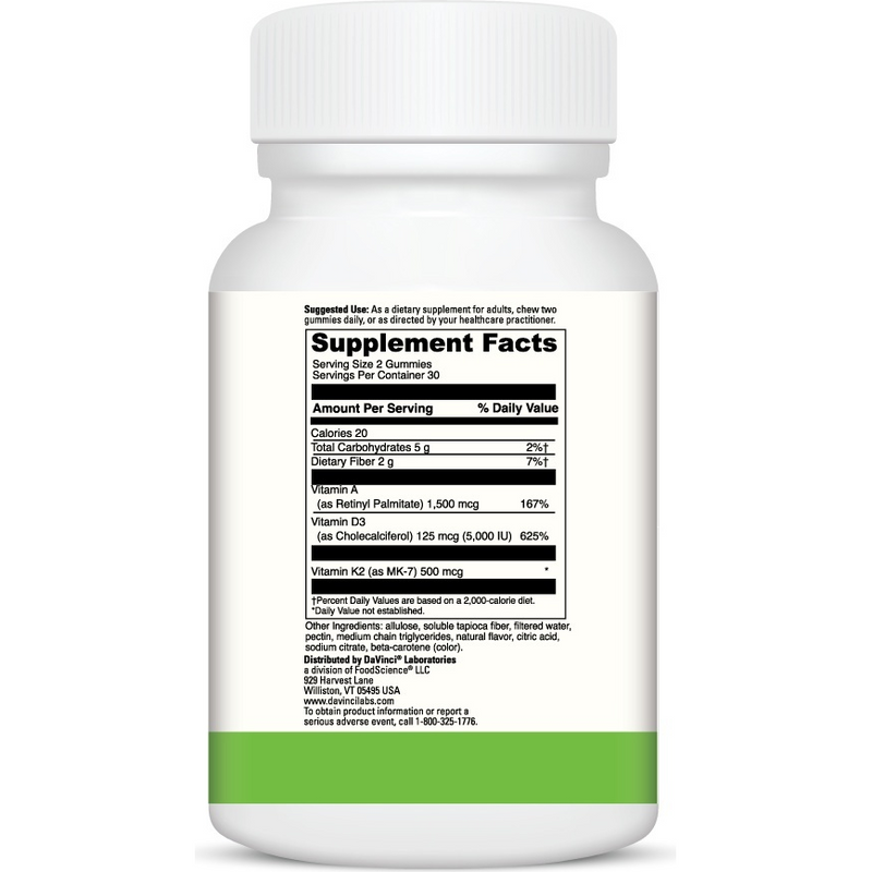 ADK Gummies (60 Gummies) supplement facts