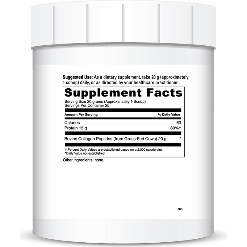 Hydrolyzed Collagen Peptides Powder (500 Grams) supplement facts
