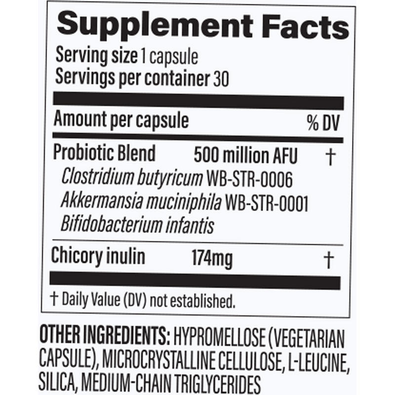 GLP-1 Probiotic Pro (30 Capsules) supplement facts