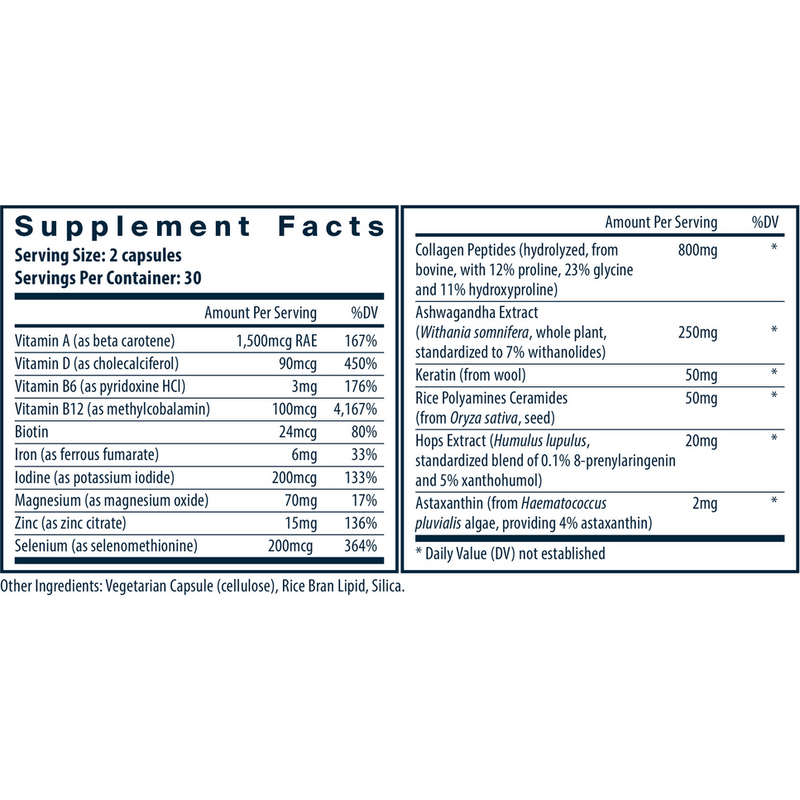 Hair Growth Complex for Women (60 Capsules) supplement facts