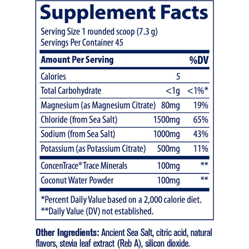 ZeroLyte Canister - Salty Watermelon (327 g Powder) supplement facts