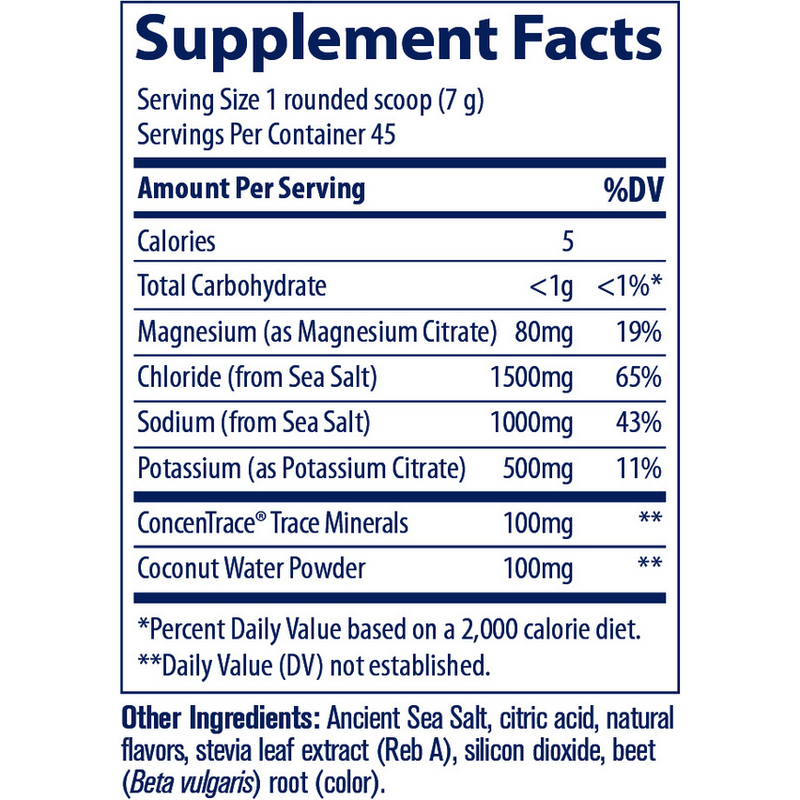 ZeroLyte Canister - Salty Berry Lemonade (327 g Powder) supplement facts