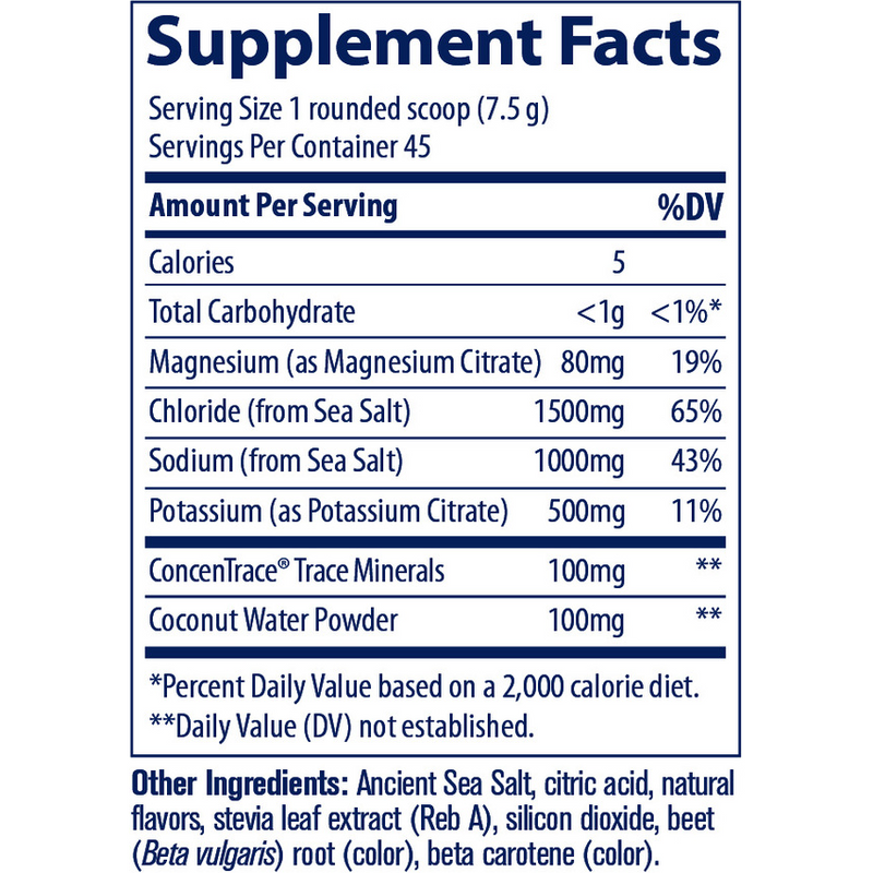 ZeroLyte Canister - Salty Tropical (336 g Powder) supplement facts