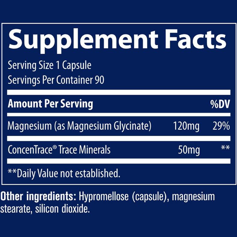 Magnesium Glycinate (90 Capsules) supplement facts