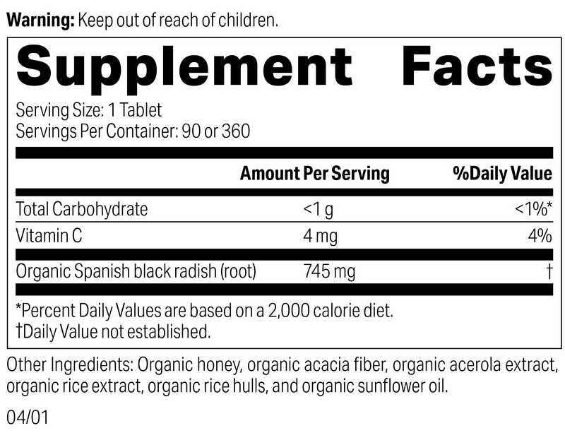 Spanish Black Radish, 360 Tablets