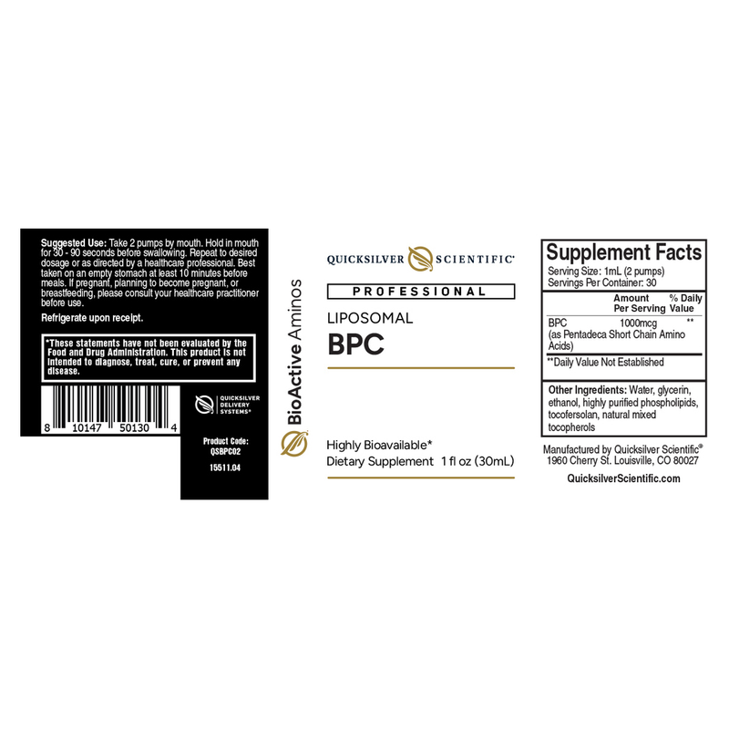 BPC (30 Milliliters) label