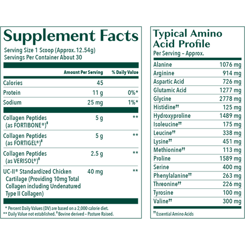 AlgaeCal Collagen (376.2 Grams) supplement facts