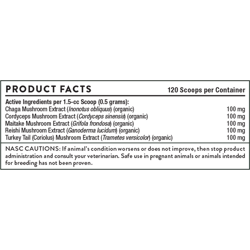 Mushroom Medley supplement facts