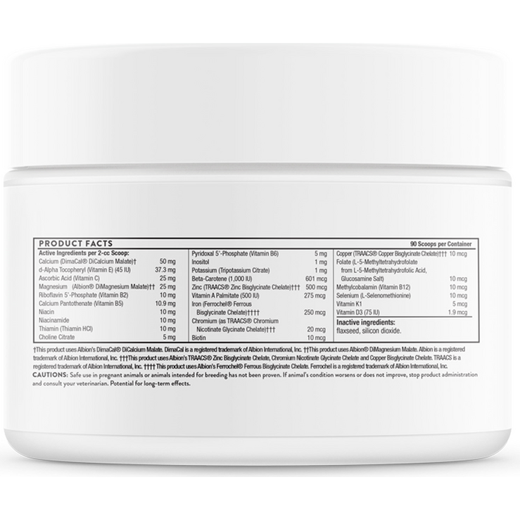 Canine Basic Nutrients Powder supplement facts