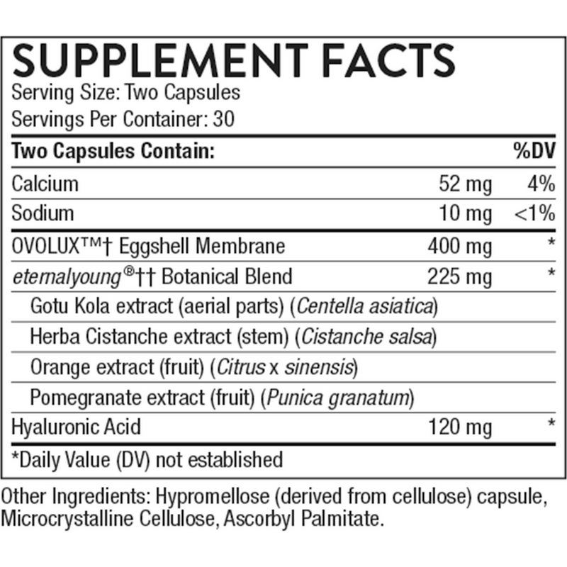 Radiant Skin Complex (60 Capsules) supplement facts
