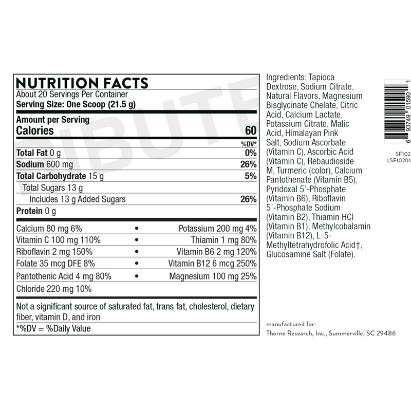 Advanced Electrolytes, Lemon Lime (430 g) supplement facts