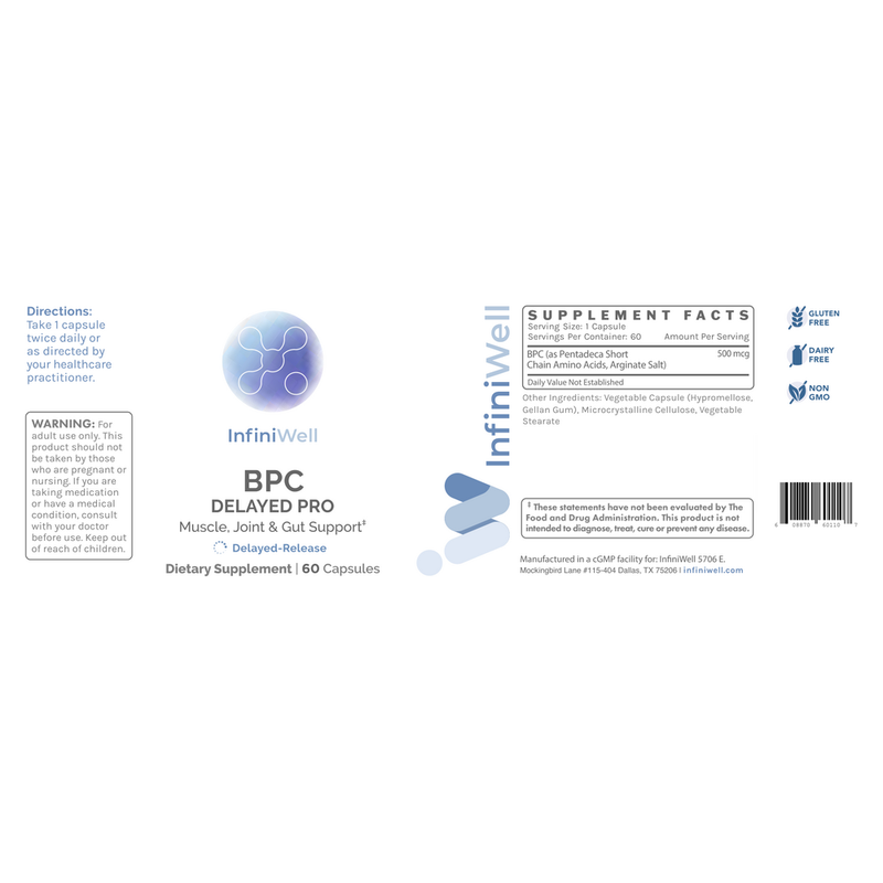 BPC Delayed Pro (60 Capsules) label