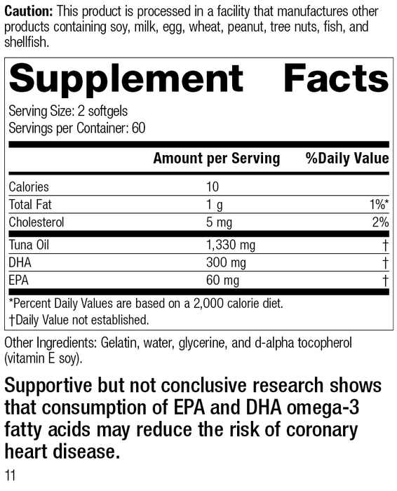 Tuna Omega-3 Oil, 120 Softgels