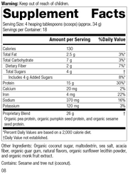 Veg-E Complete Pro™ Vanilla, 22 oz., Rev 03 Supplement Facts