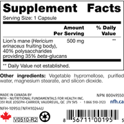 Hericium Erinaceus SAP (60 Capsules)