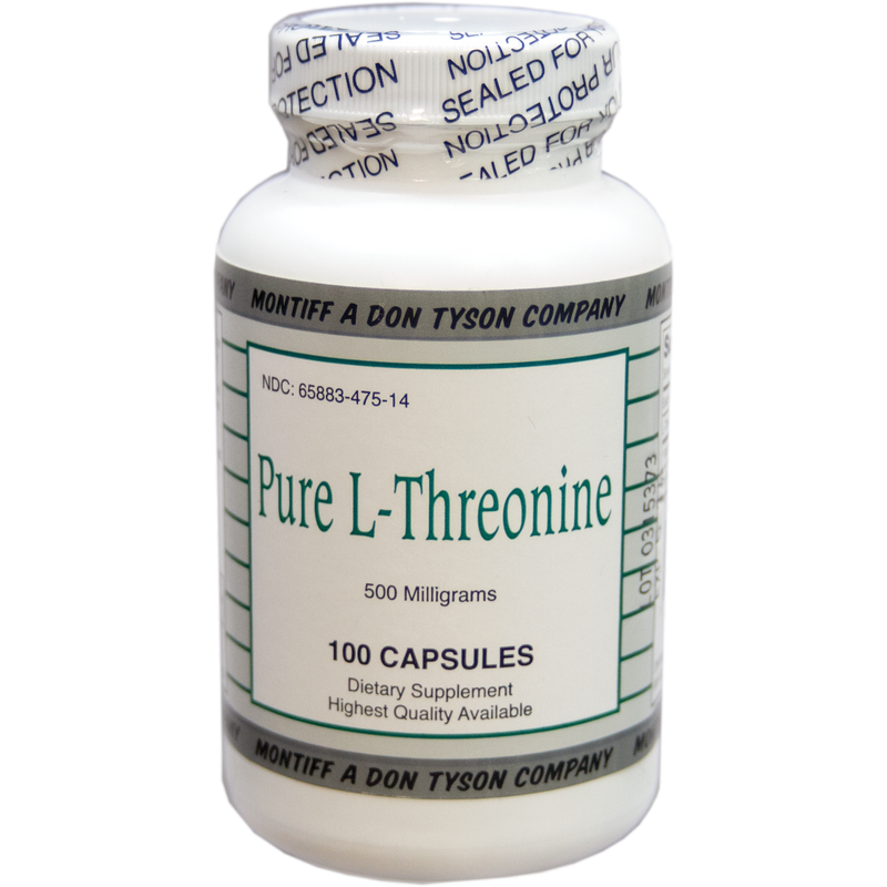 Pure L-Threonine (500 mg) (100 Capsules)