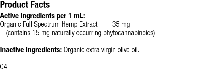 VF Hemp Oil Liquid-Organic, 30 mL (1 fl oz)