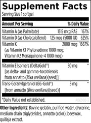 ADK-Evail (60 Softgels) Supplement Facts