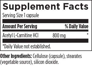 Acetyl L-Carnitine (90 Capsules) Supplement Facts