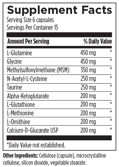 Amino-D-Tox (90 Capsules) Supplement Facts