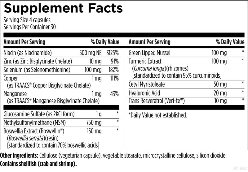 ArthroSoothe Supplement Facts