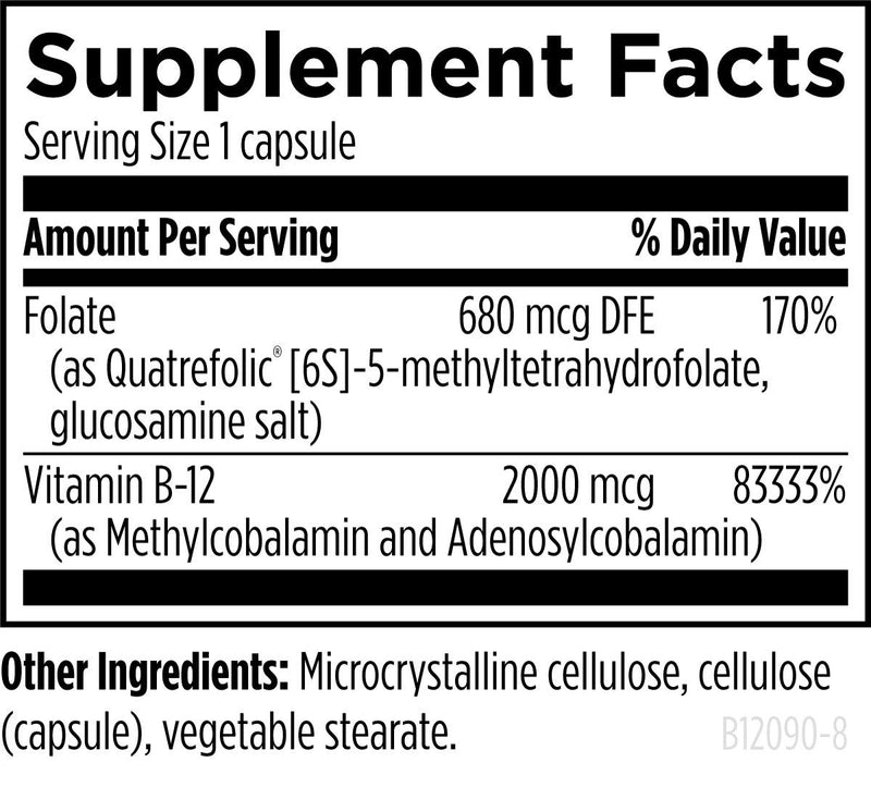 Ultra B12-Folate (90 Capsules) Supplement Facts